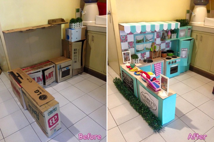cardboard play kitchen