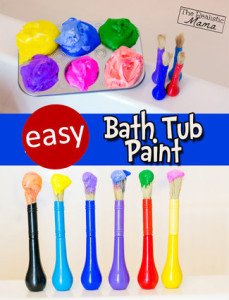 bathtub paint, shaving cream art