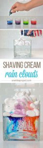 shaving cream art, rain clouds