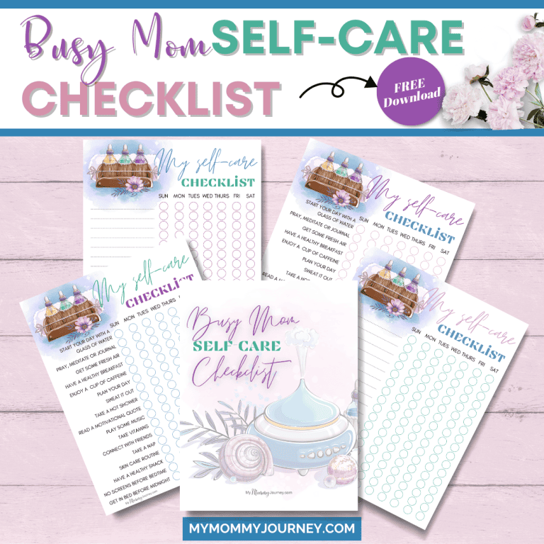 Busy Mom Self Care Checklist free printables